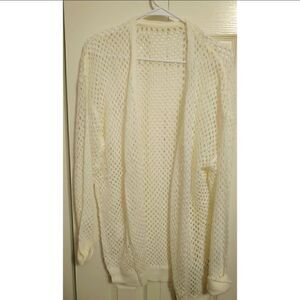 Women's Open Knit Long Sleeve Cardigan/Beach Cover-up NWOT Never Worn Size L